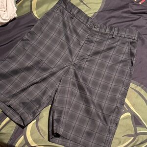Men's Black Plaid Shorts